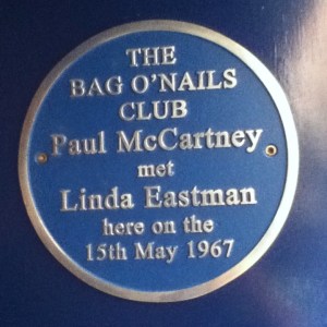 Paul McCartney Blue Plaque Bag o Nails