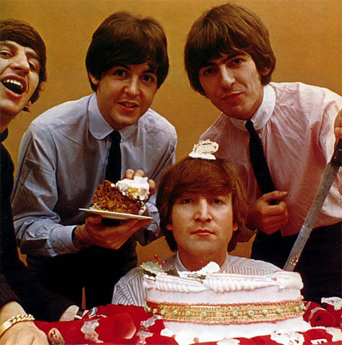 Birthday cake beatles John Lennon Paul McCartney Ringo Starr George Harrison