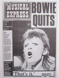 Bowie Quits NME cover