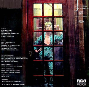 Bowie Rear Ziggy cover with Mainman credit post Dec 1972