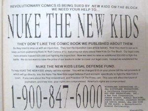 Nuke The New Kids legal defence fund rock n roll comics