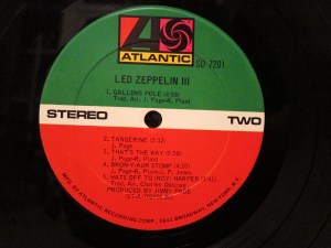 The US pressing of Led Zep III