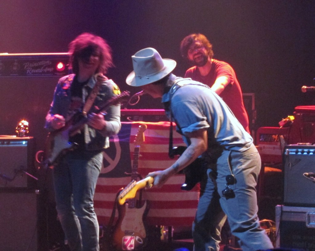 Johny Depp joins Ryan Adams and Daniel Clarke on stage at Shepherds Bush Empire Last night